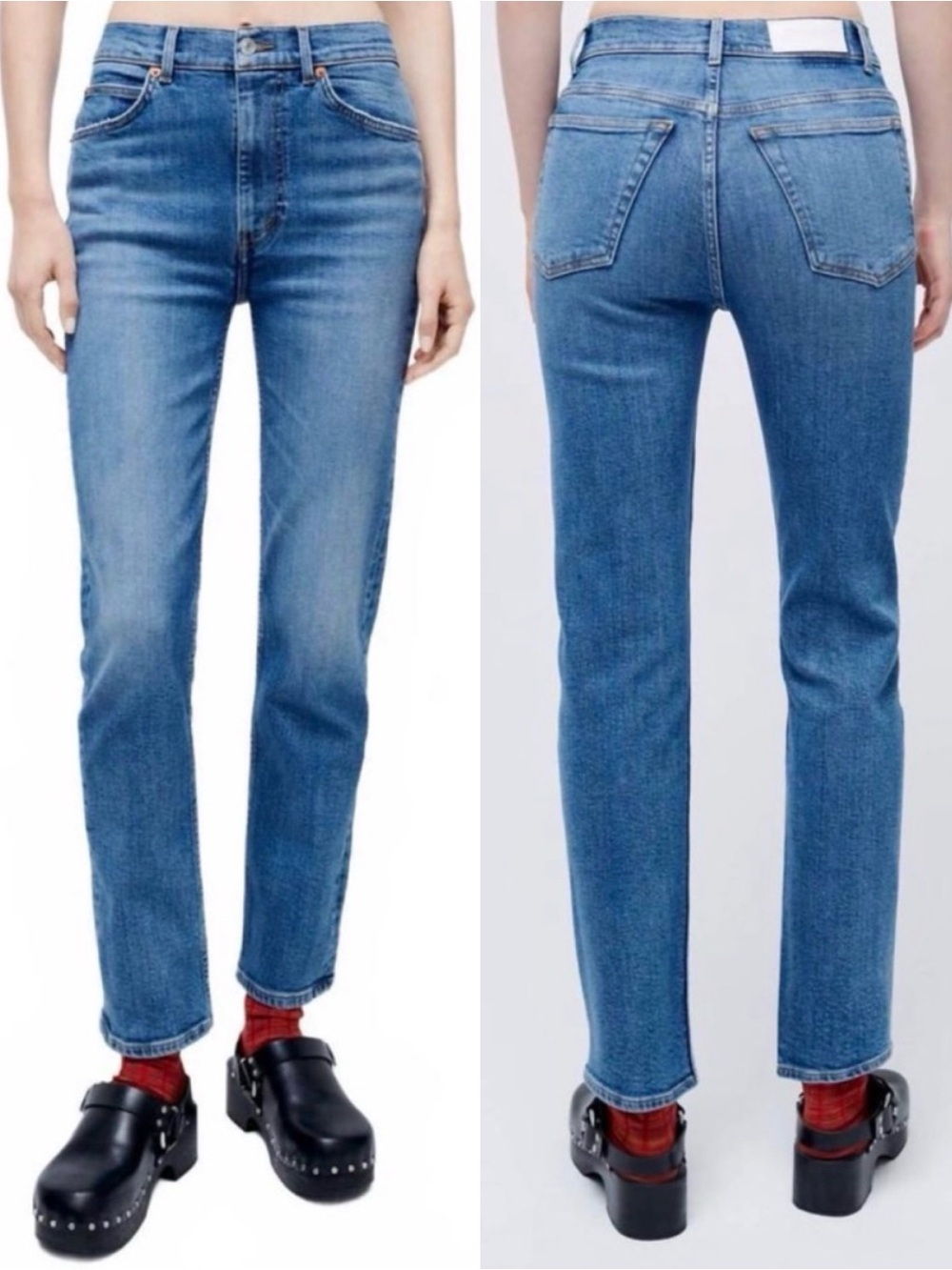 RE/DONE Jeans 70’s Straight Leg Laguna Blue Size 23